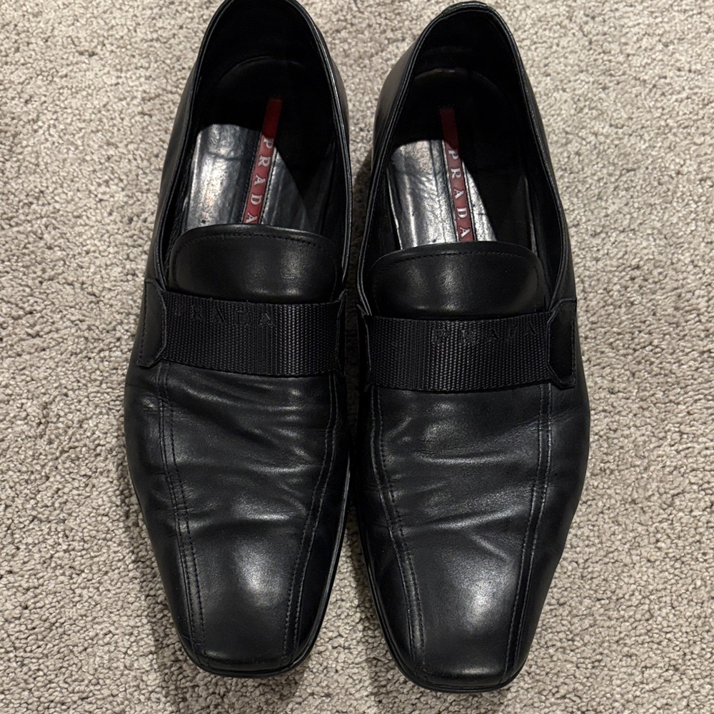 Prada Black Leather Loafers